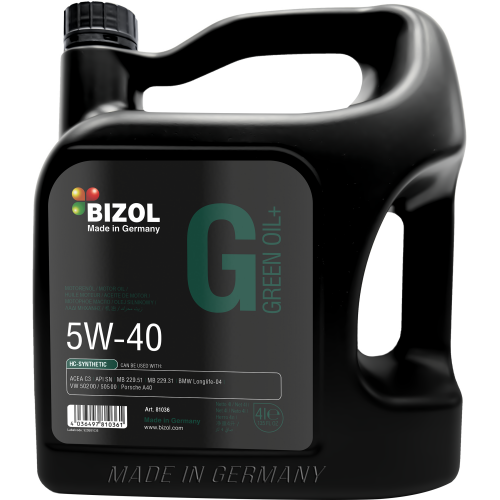 Синтетическое моторное масло Green Oil+ 5W-40 - 4 л